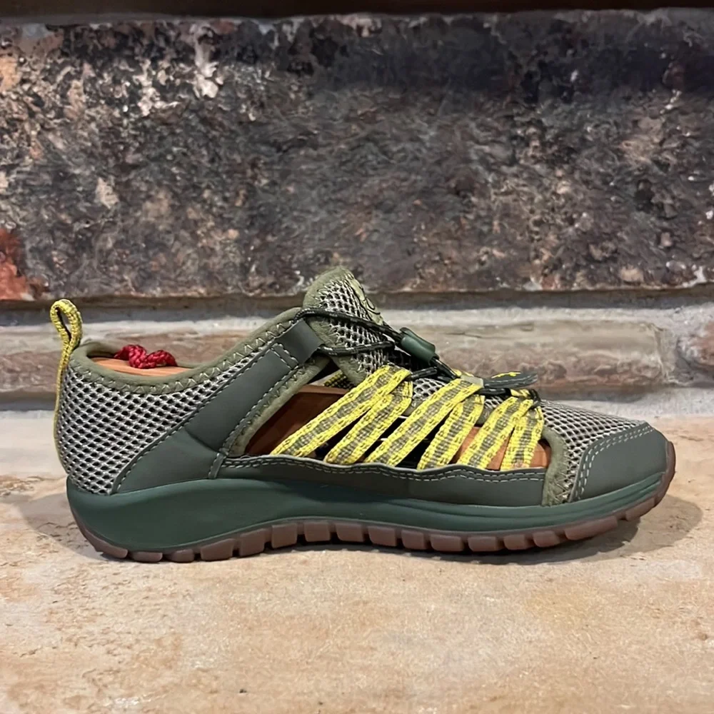 Chaco Outcross 2 Avocado Green and Yellow Outdoor Sandals